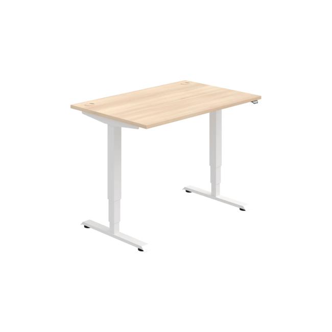 Pracovní stůl RUN, ZO, 3S, 120x64,5-130,5x80 cm, akát/bílá