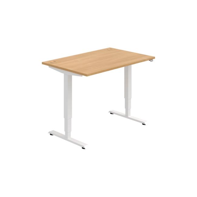 Pracovní stůl RUN, ZO, 3S, 120x64,5-130,5x80 cm, dub/bílá