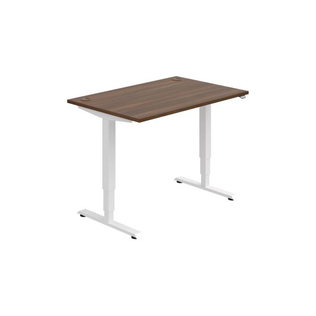 Pracovní stůl RUN, ZO, 3S, 120x64,5-130,5x80 cm, ořech/bílá
