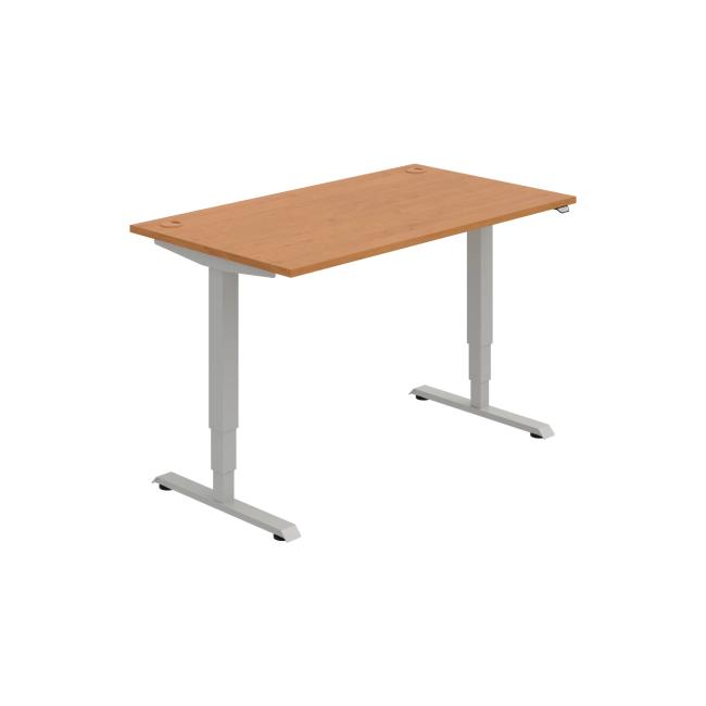 Pracovní stůl RUN, ZO, 3S, 140x64,5-130,5x80 cm, olše/šedá