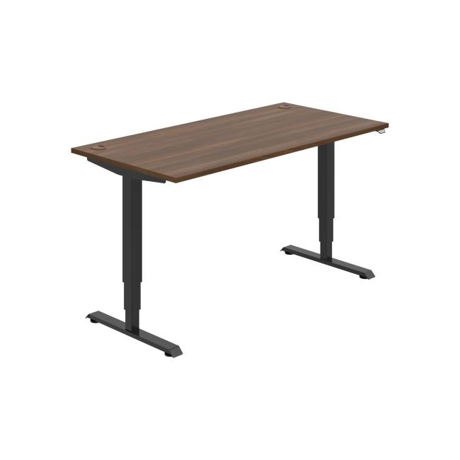 Pracovní stůl RUN, ZO, 3S, 160x64,5-130,5x80 cm, ořech/černá