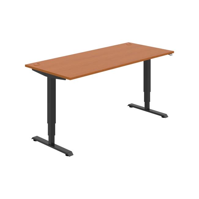 Pracovní stůl RUN, ZO, 3S, 180x64,5-130,5x80 cm, třešeň/černá