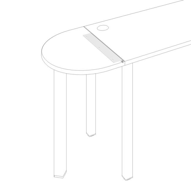 Spojovací úhelník Uni pro stoly 60 cm