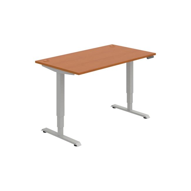 Pracovní stůl RUN, PO, 3S, 140x64,5-130,5x80 cm, třešeň/šedá