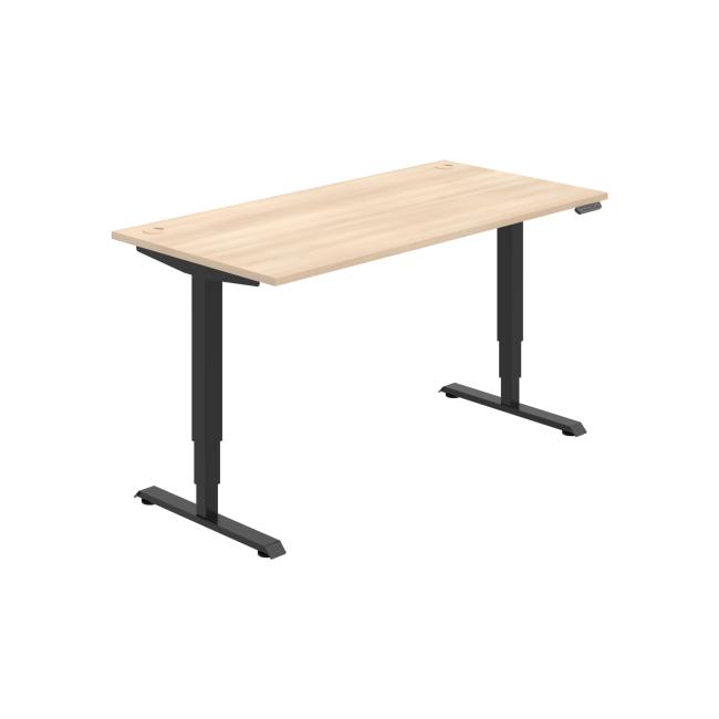 Pracovní stůl RUN, PO, 3S, 160x64,5-130,5x80 cm, akát/černá