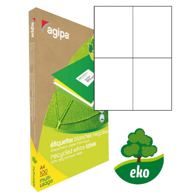[AG101193] Etikety univerzálně recyklované 105x148,5mm Agipa A4 100 archů