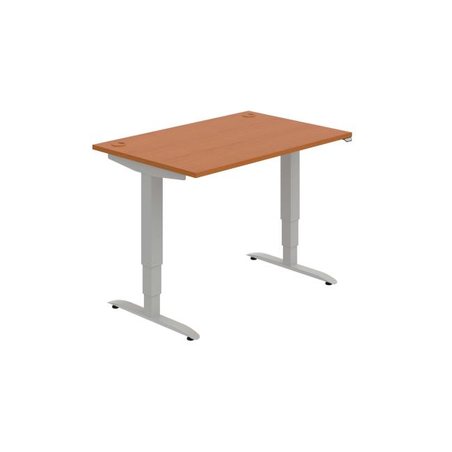 Pracovní stůl Motion, ZO, 3S, 120x61 - 128x80 cm, třešeň/šedá