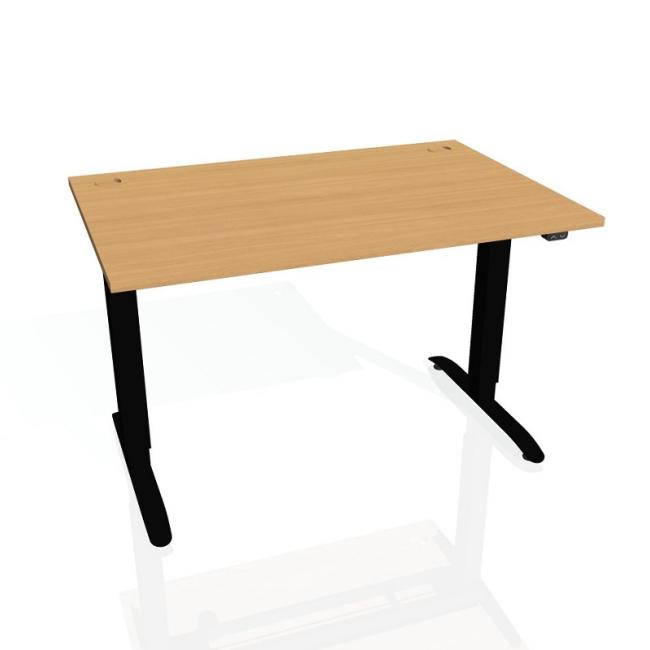 Pracovní stůl Motion, ZO, 3S, 140x61 - 128x80 cm, buk/černá