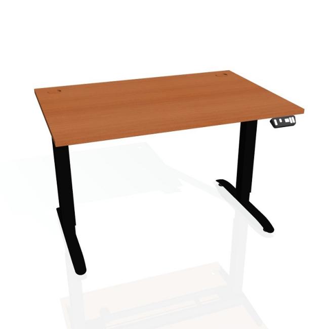 Pracovní stůl Motion, PO, 3S, 160x61 -128x80 cm, třešeň/černá