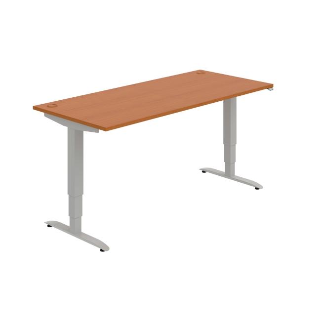 Pracovní stůl Motion, ZO, 3S, 180x61 - 128x80 cm, třešeň/šedá