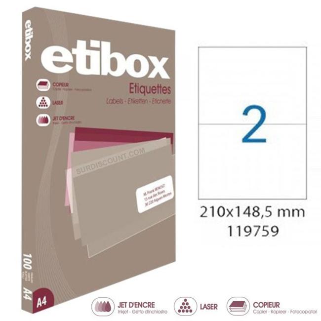 Etikety univerzální 210x148,5mm Etibox A4 100 archů