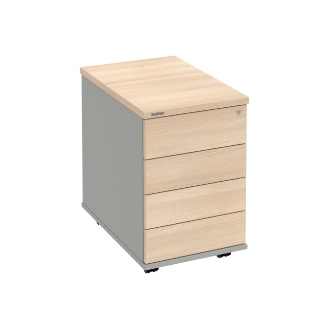 Kontejner Hobis, 40x60x60 cm, bezúchytkové otevírání, akát/šedý