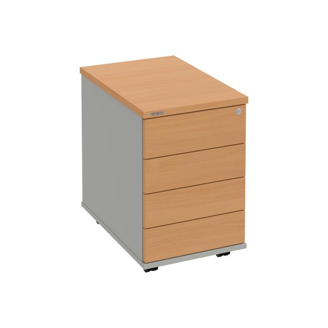 Kontejner Hobis, 40x60x60 cm, bezúchytkové otevírání, buk/šedý