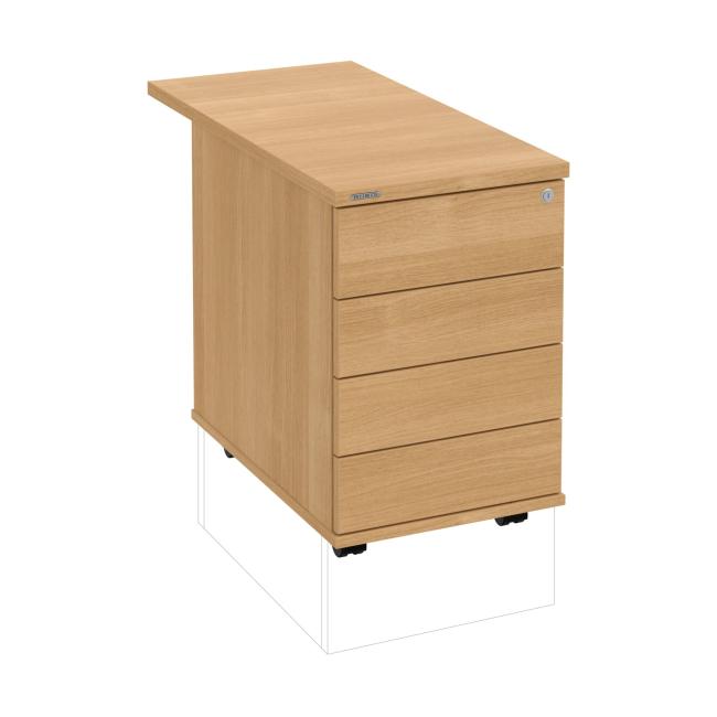 Kontejner Hobis, 40x60x80 cm, bezúchytkové otevírání, dub/dub