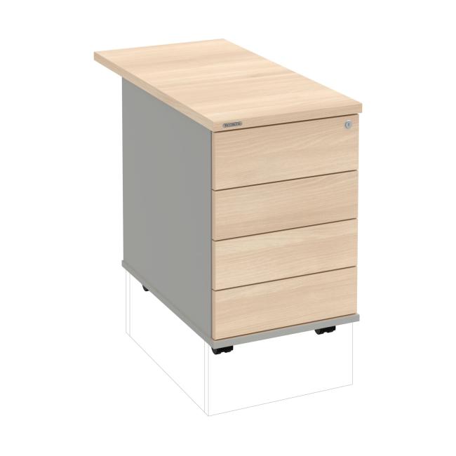 [ON406418] Kontejner Hobis, 40x60x80 cm, bezúchytkové otevírání, akát/šedý