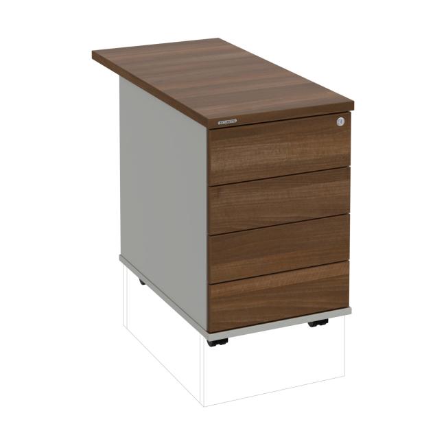 Kontejner Hobis, 40x60x80 cm, bezúchytkové otevírání, ořech/šedý