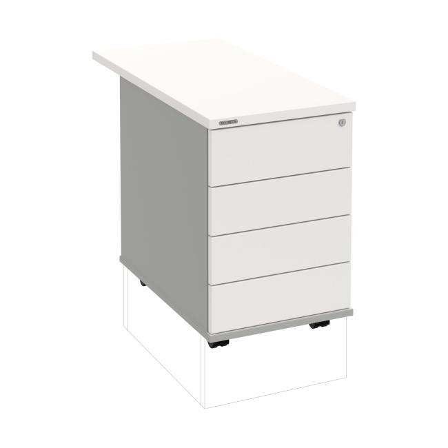 Kontejner Hobis, 40x60x80 cm, bezúchytkové otevírání, bílý/šedý