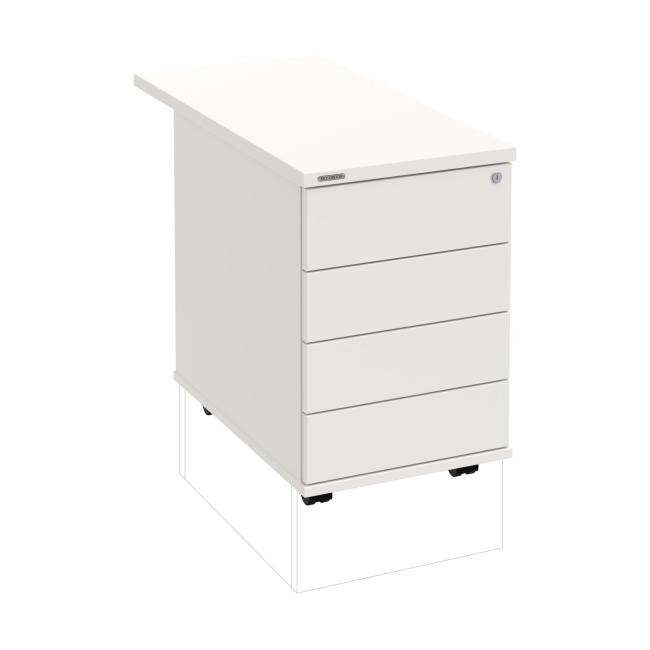 Kontejner Hobis, 40x60x80 cm, bezúchytkové otevírání, bílý/bílý