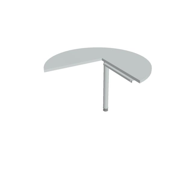 Doplňkový stůl Cross, levý, 100x75,5x(60x60) cm, šedá/kov