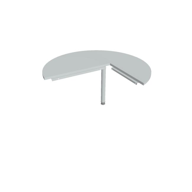 Doplňkový stůl Cross, levý, 120x75,5x(80x60) cm, šedá/kov