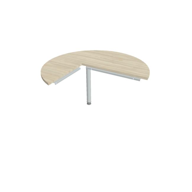 Doplňkový stůl Cross, pravý, 120x75,5x(60x80) cm, akát/kov