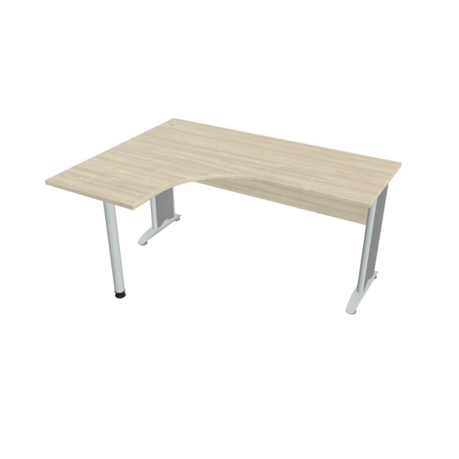 [ON416312] Pracovní stůl Cross, ergo, pravý, 160x75,5x120 cm, akát/kov