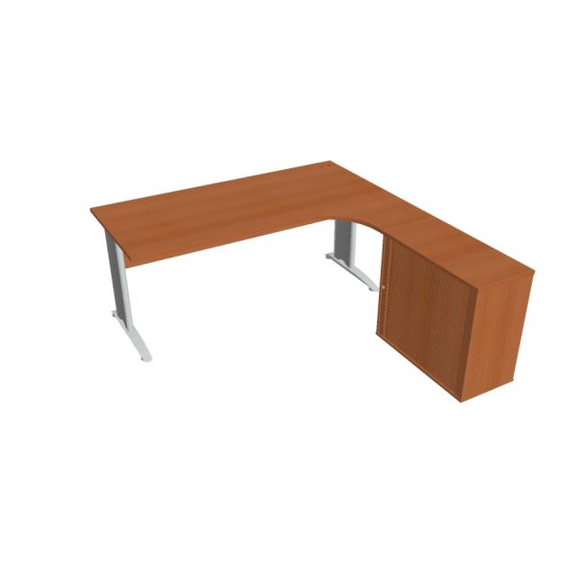 [ON418552] Pracovní stůl Cross, ergo, levý, 180x75,5x200 cm, třešeň/kov