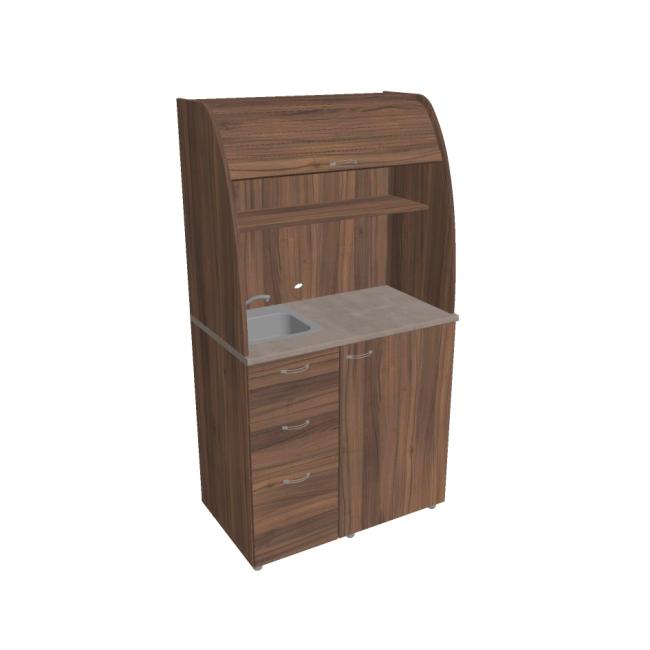 Kuchyňka s dřezem a baterií levá, 100x189,1x60 cm, ořech/ořech