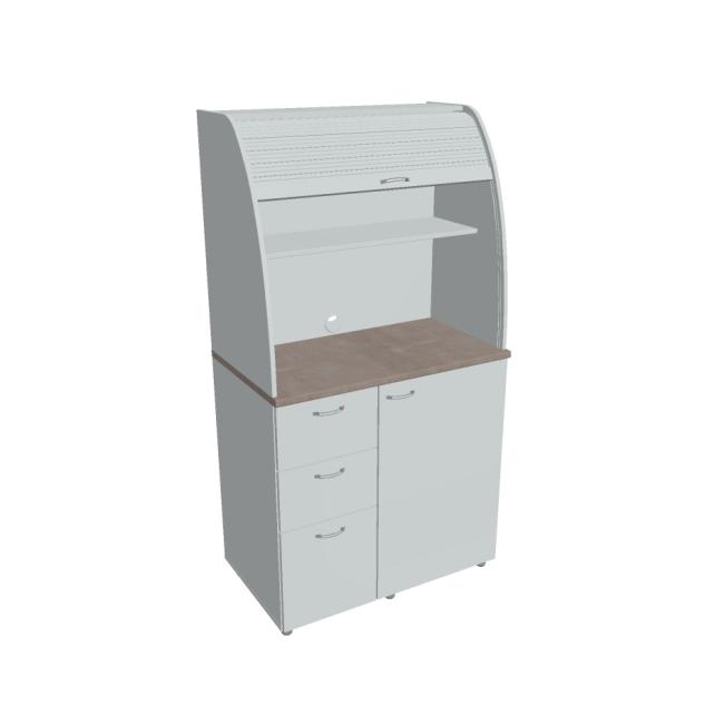 [ON450588] Kuchyňka s lednicí levá, 100x189, 1x60 cm, šedá/šedá