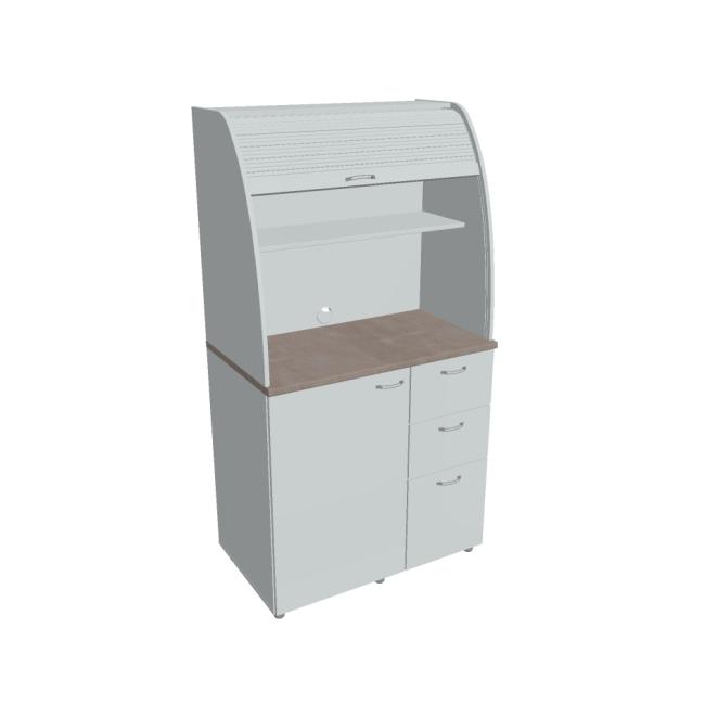 [ON450688] Kuchyňka s lednicí pravá, 100x189,1x60 cm, šedá/šedá