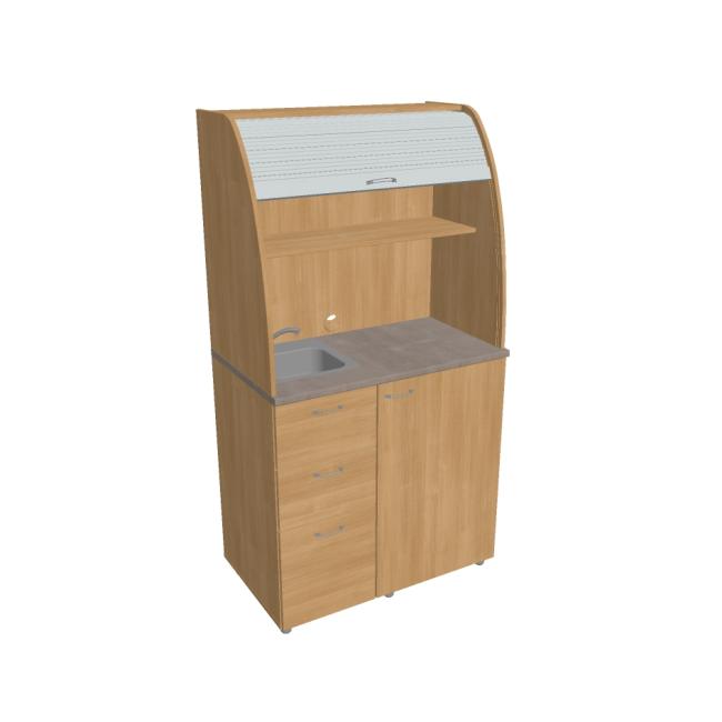 [ON450744] Kuchyňka s dřezem, baterií a lednicí levá, 100x189,1x60 cm, dub/dub