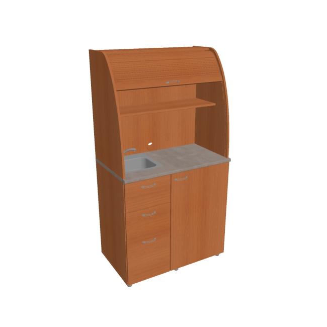 [ON450755] Kuchyňka s dřezem, baterií a lednicí levá, 100x189,1x60 cm, třešeň/třešeň