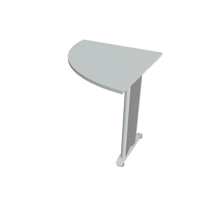 Doplňkový stůl Cross, levý, 80x75,5x80 cm, šedá/kov