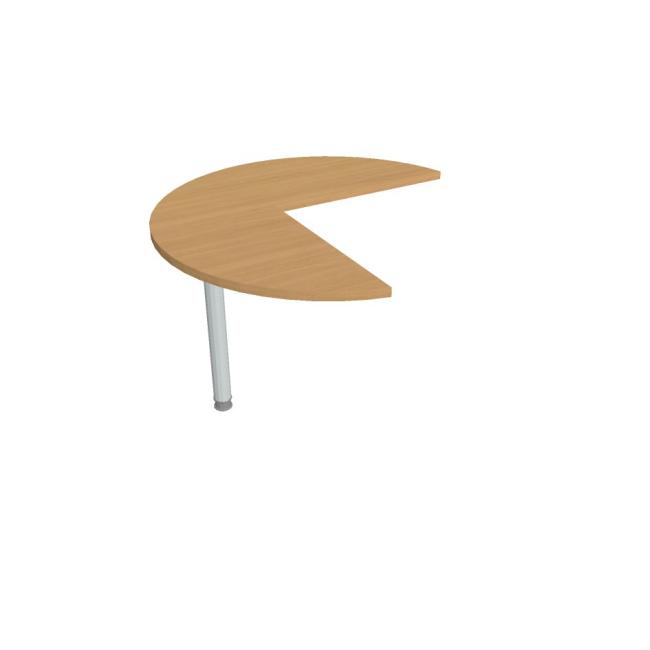 Doplňkový stůl Flex, levý, 100,0x75,5x(60x60) cm, buk/kov