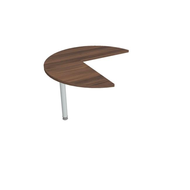 Doplňkový stůl Flex, levý, 100,0x75,5x(60x60) cm, ořech/kov