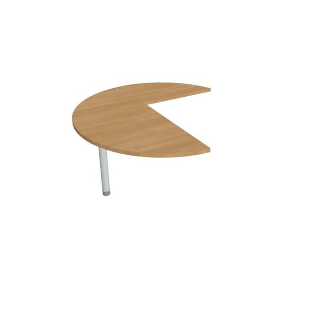 Doplňkový stůl Flex, levý, 120x75,5x(80x60) cm, dub/kov
