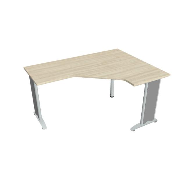 Pracovní stůl Flex, ergo, levý, 160x75,5x120 (60x60) cm, akát/kov