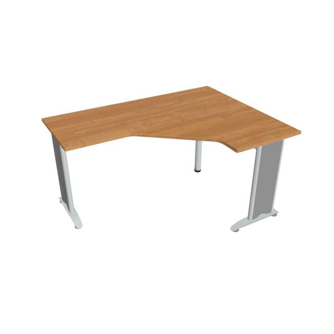 Pracovní stůl Flex, ergo, levý, 160x75,5x120 (60x60) cm, olše/kov
