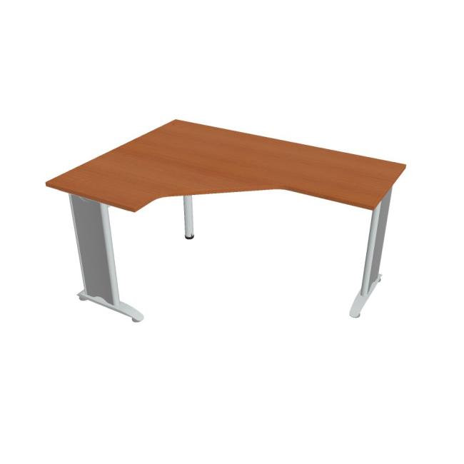 Pracovní stůl Flex, ergo, pravý, 160x75,5x120 (60x60) cm, třešeň/kov