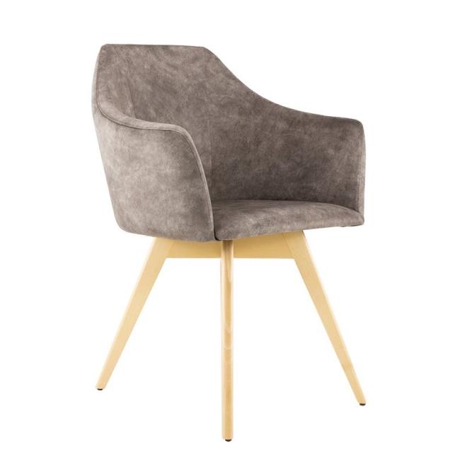 Konferenční křeslo Ravenna Legno, dřevěné nohy, látka VIS001 béžová