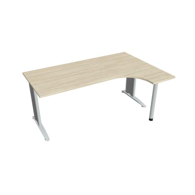 Pracovní stůl Flex, ergo, levý, 180x75,5x120 (80x40) cm, akát/kov
