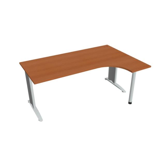Pracovní stůl Flex, ergo, levý, 180x75,5x120 (80x40) cm, olše/kov
