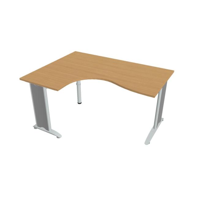 Pracovní stůl Flex, ergo, pravý, 160x75,5x120 (60x80) cm, buk/kov