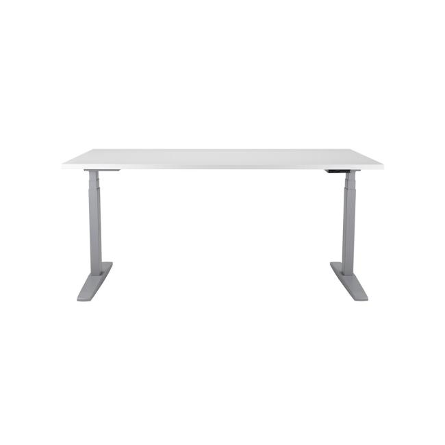 [AN200016] Výškově nastavitelný stůl BASIC, 1-motorový, 160x80 cm, podnož šedá + deska bílá