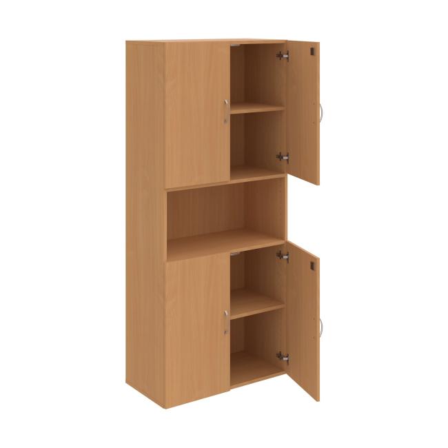 Policová skříň Drive, zámek, 80x185x42 cm, buk/buk