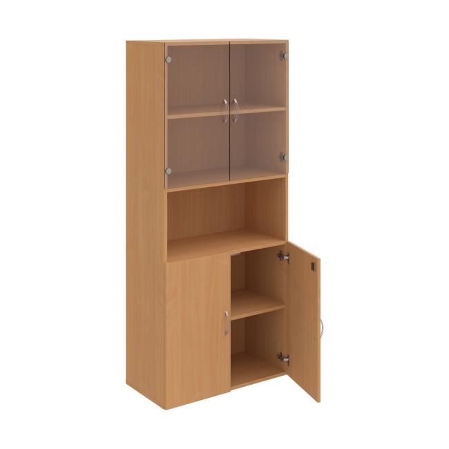 Policová skříň Drive, zámek, 80x185x42 cm, buk/buk