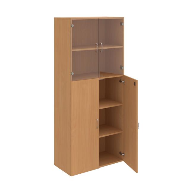 Policová skříň Drive, zámek, 80x185x42 cm, buk/buk