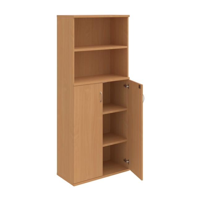 Policová skříň Strong, zámek, 80x192x40 cm, buk/buk