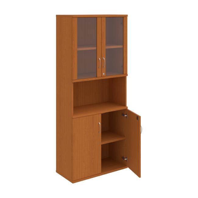 Policová skříň Strong, zámek, 80x192x40 cm, třešeň/třešeň