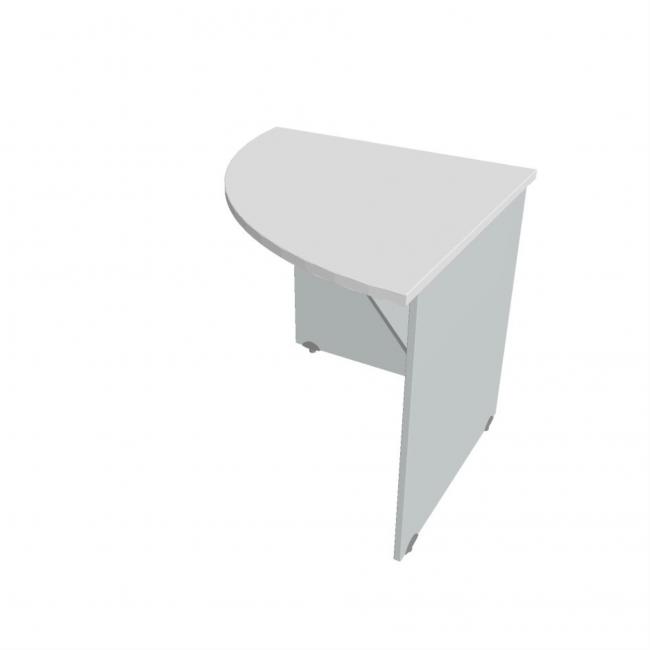 Doplňkový stůl Gate, levý, 80x75,5x80 cm, bílá/šedá
